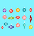 christmas baubles hanging ornaments hand drawn vector image vector image
