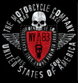motorcycle skull tee graphic design vector image