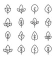 set simple leaf icons vector image