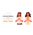 break the bias banner womens international day vector image