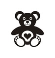teddy bear icon with heart vector image vector image
