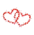 two outline hearts isolated on white vector image