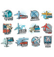 aviation air flight icons airplane pilot school vector image vector image