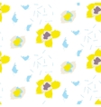 brush stroke yellow bold florals seamless pattern vector image vector image