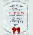 merry christmas and happy new year 2021 design vector image vector image