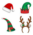 set isolated christmas hats vector image