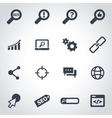 black seo icon set vector image