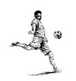 hand sketch soccer player vector image vector image