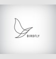 one line bird logo flying silhouette vector image vector image