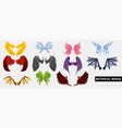 mythical masks transparent set vector image