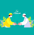 flat eid al-fitr with people use face mask vector image vector image