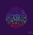 yoga positions and symbols in circle shape vector image vector image