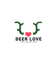 deer antlers love logo vector image