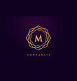 m luxury logo monogram letter design vector image
