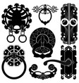 a set of silhouette showing door handle design vector image vector image