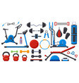 gym fitness equipment sport training weights vector image