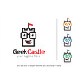 geek castle logo template design vector image