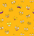 seamless pattern with funny cartoon faces vector image vector image