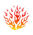 bright fire flame in cartoon bonfire hot tattoo vector image vector image