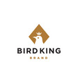 bird head silhouette logo with crown vector image vector image