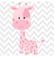 cute pink giraffe isolated vector image