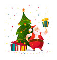 funny santa claus character with gift boxes vector image vector image
