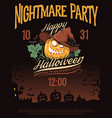 halloween poster invitation flyer with a pumpkin vector image vector image