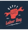 happy labor day vintage poster card print vector image