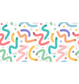squiggle cute shapes with face emotions seamless vector image