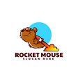 logo rocket mouse mascot cartoon style vector image vector image