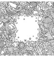 summer beach cartoon doodles frame vector image