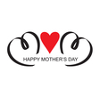 moms day headline with heart handmade calligraphy vector image vector image