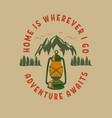 vintage mountain landscape with camping vector image vector image