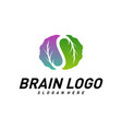 brain with leaf creative mind with nature vector image