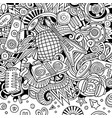 cartoon doodles disco music frame vector image vector image