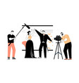 film making scene with actors singing song vector image