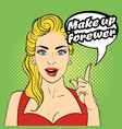 pop art beautiful woman face vector image