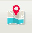 travel direction place on map marked with pointer vector image