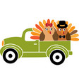 turkey truck green vector image vector image