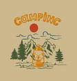 camping vintage mountain landscape vector image vector image