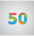 colorful papercut layered number vector image vector image