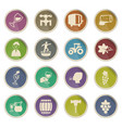vineyard icon set vector image vector image