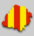 3d isometric map of lodz is a region poland vector image