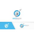 eye and rocket logo combination optic vector image vector image