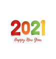 happy new year 2021 colorful paper abstract vector image vector image