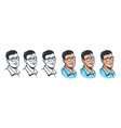 man with glasses face set in retro style vector image vector image