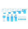 set of water balance hydration concept vector image