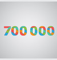 colorful papercut layered number vector image vector image