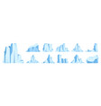floating icebergs collection drifting arctic vector image