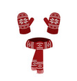 red knitted scarf and gloves vector image